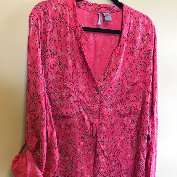 New Directions Weekend Giraffe Print Blouse 3X - Picture 5 of 6